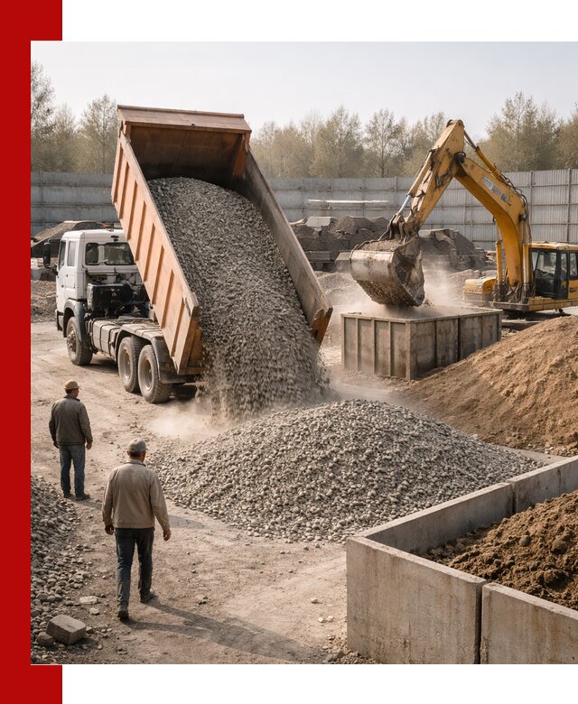 Доставка нерудных материалов с погрузкой и разгрузкой в Дмитрах