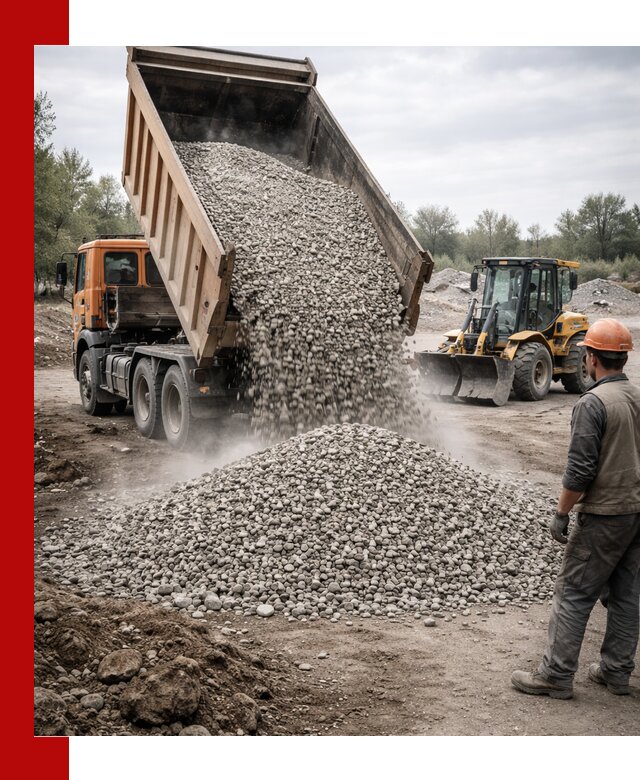 Доставка щебня в Дмитрах крупными и мелкими фракциями