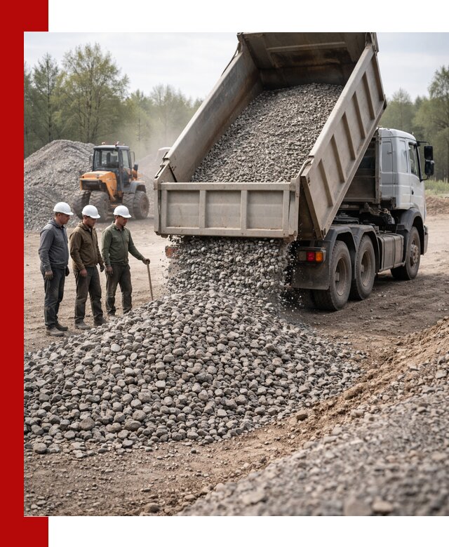 Доставка гравийного щебня фракции 70-120 в Дмитрах