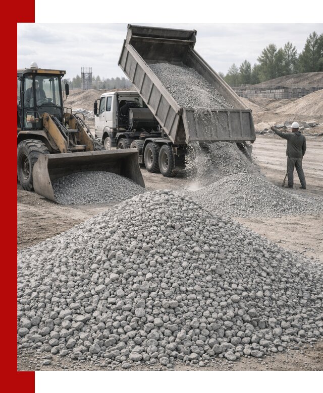 Доставка известнякового щебня фр. 5–20 в Дмитрах