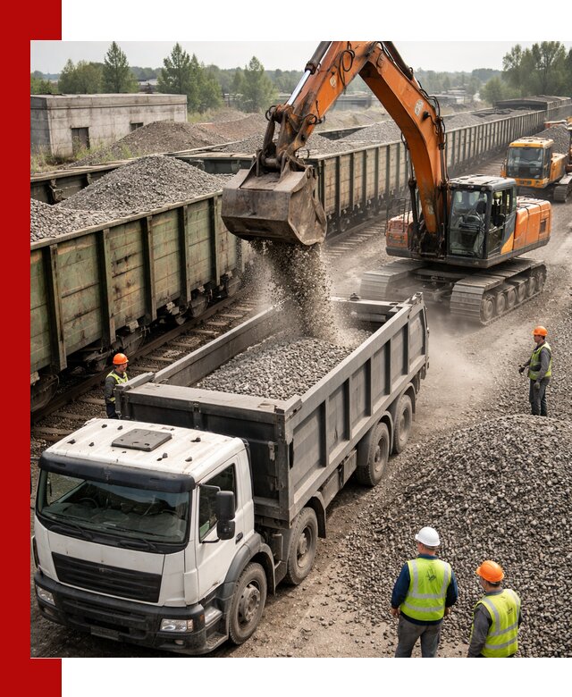 Железнодорожный щебень фракция 25–60 для поставок в Дмитрах