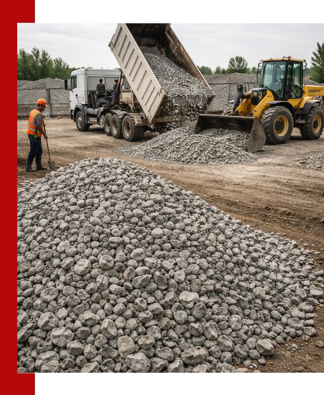 Доставка бетонного щебня фракции 40-70 в Дмитрах