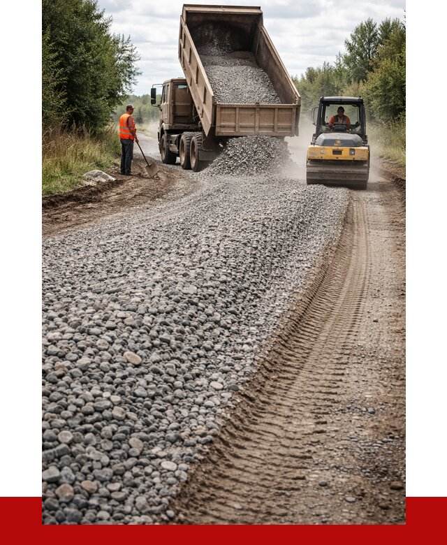 Щебень для отсыпки дороги в Дмитрах от 2894 р. ПРОНЕРУДДмв