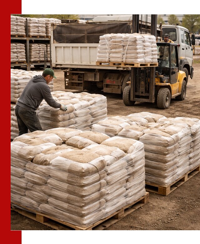 Карьерный песок в мешках с доставкой в Дмитрах