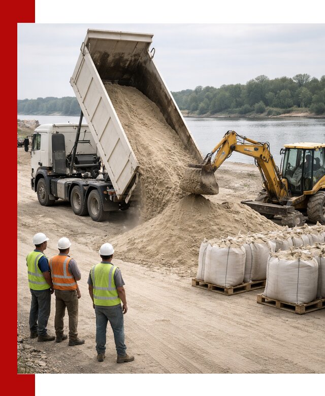 Доставка речного песка в Дмитрах самосвалами и погрузкой