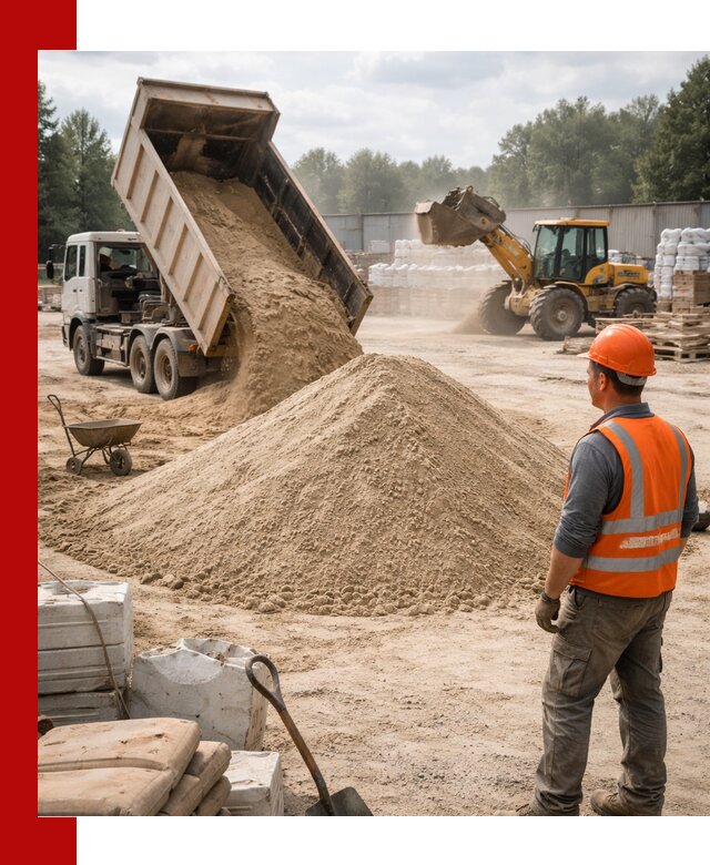 Доставка строительного песка с самосвалом в Дмитрах