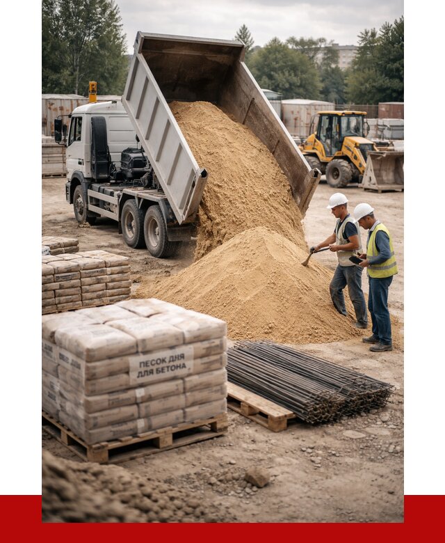 Песок для бетона в Дмитрах от 2680 р. с доставкой, ПРОНЕРУДДмв