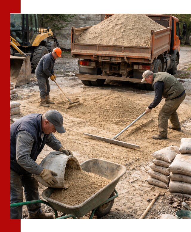Поставка песка для стяжки в Дмитрах с быстрой доставкой