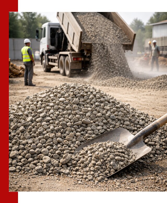 Доставка гравия фракции 20-40 в Дмитрах с самосвалами