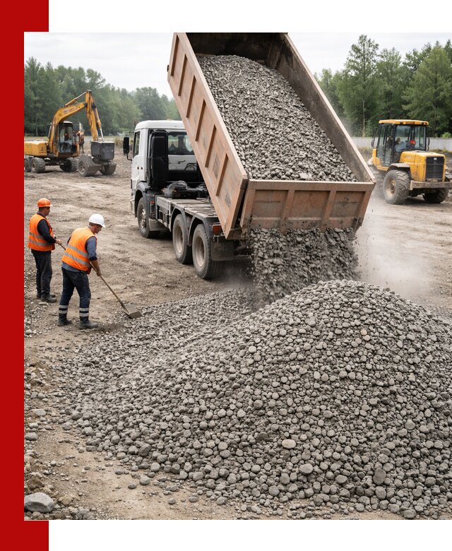 Доставка гравия фракции 40-70 в Дмитрах оптом и в розницу