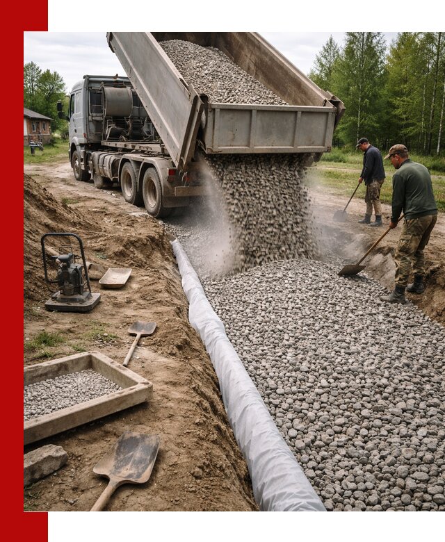 Гравий для дренажа с доставкой в Дмитрах качественный и недорогой