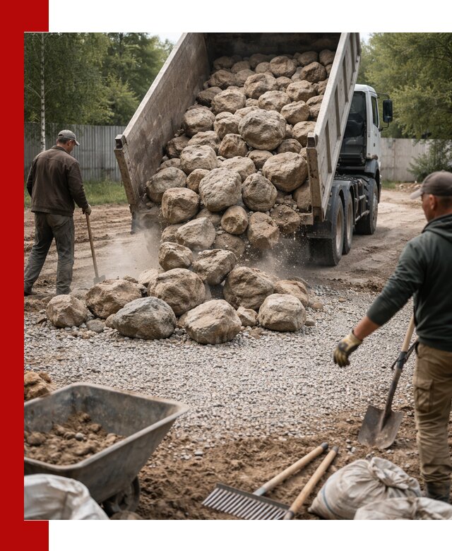 Доставка и укладка булыжника в Дмитрах