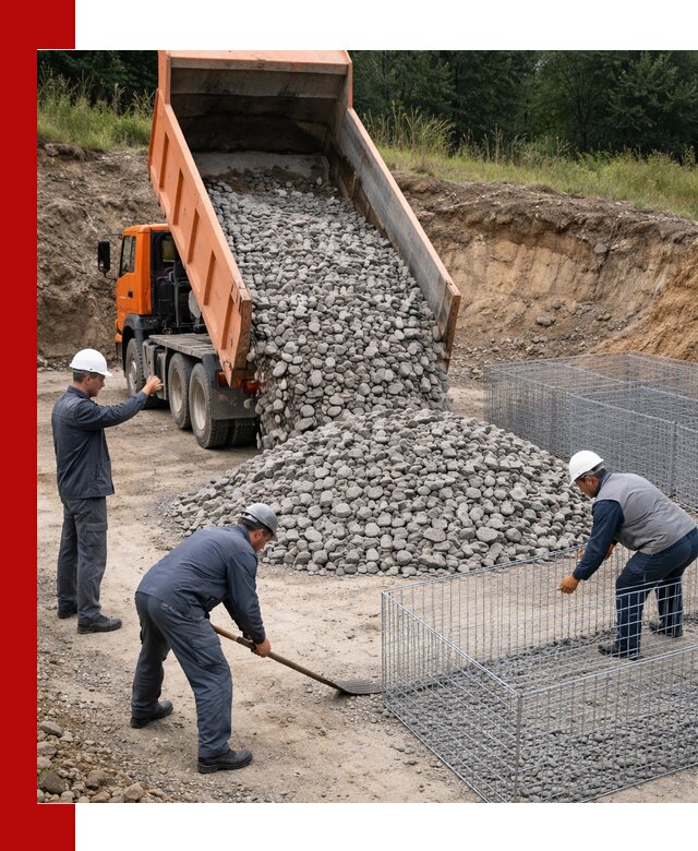Камень для габионов с доставкой в Дмитрах быстро и надёжно