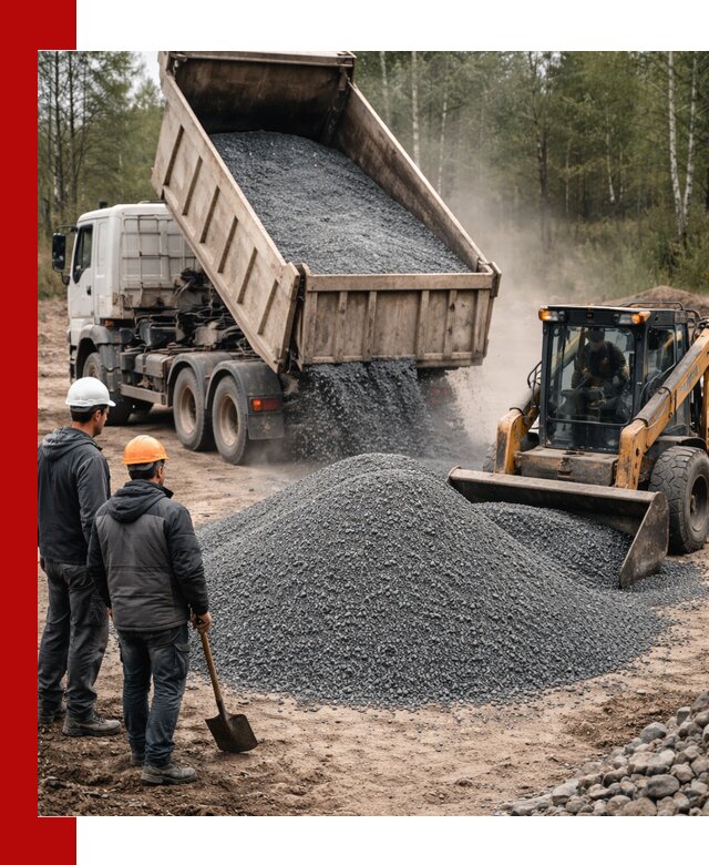 Гранитный отсев 0-5 с доставкой и разгрузкой в Дмитрах