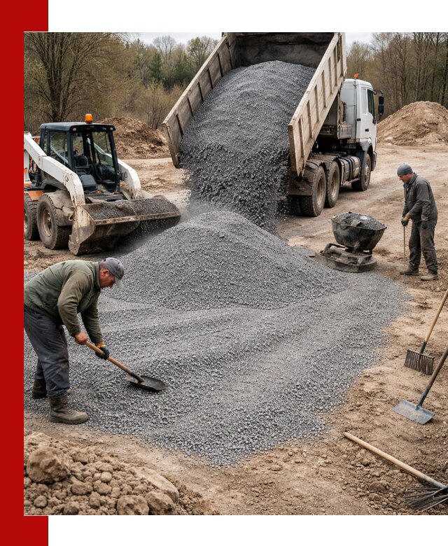 Отсев для подсыпки в Дмитрах — доставка и подсыпка на участок