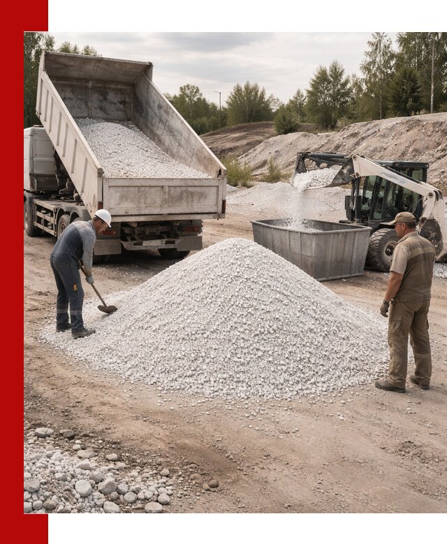 Доставка и продажа белой мраморной крошки в Дмитрах