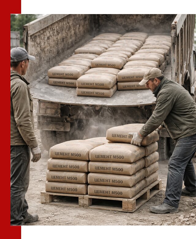 Цемент М500 с доставкой самосвалом в Дмитрах