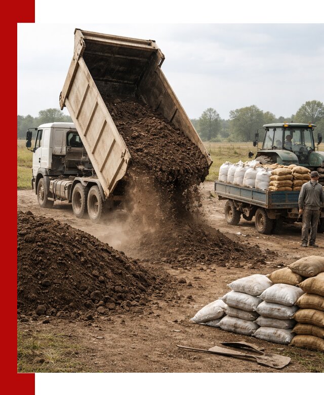 Доставка грунта и удобрений оптом в Дмитрах для сельхоз и строительства