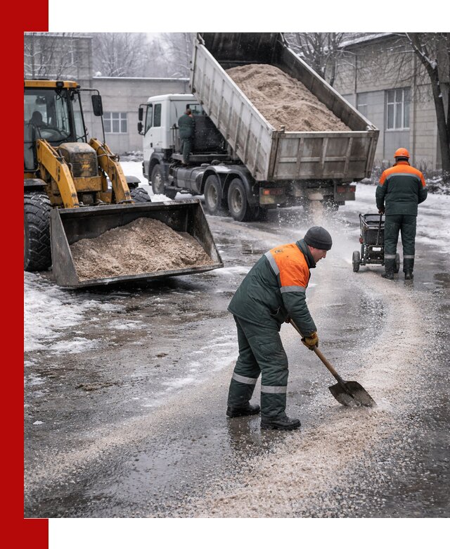Реагент против гололеда с доставкой и нанесением в Дмитрах