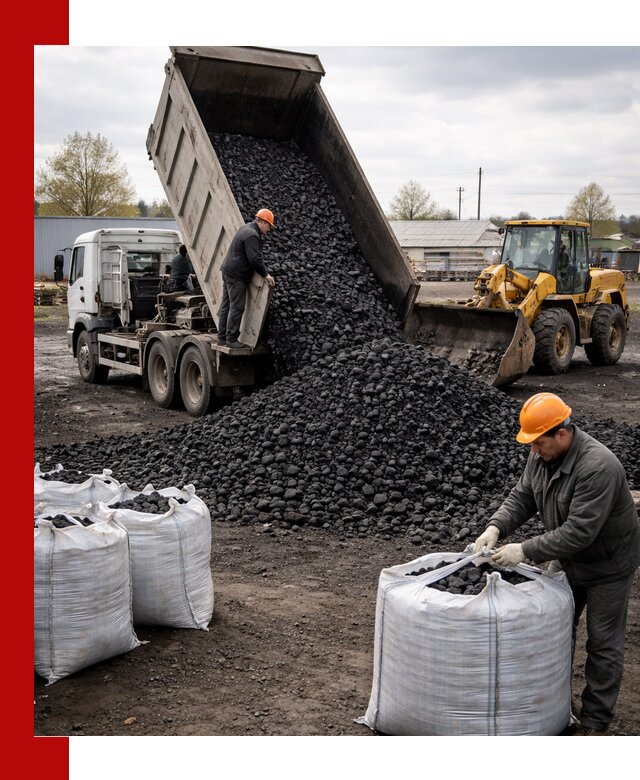 Доставка каменного угля в Дмитрах оптом и в розницу