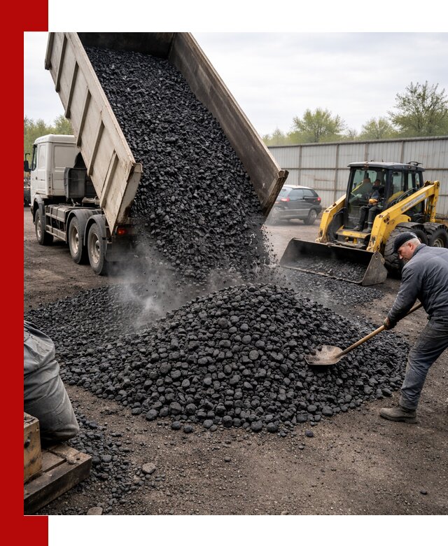 Доставка угля орех в Дмитрах оптом и в розницу