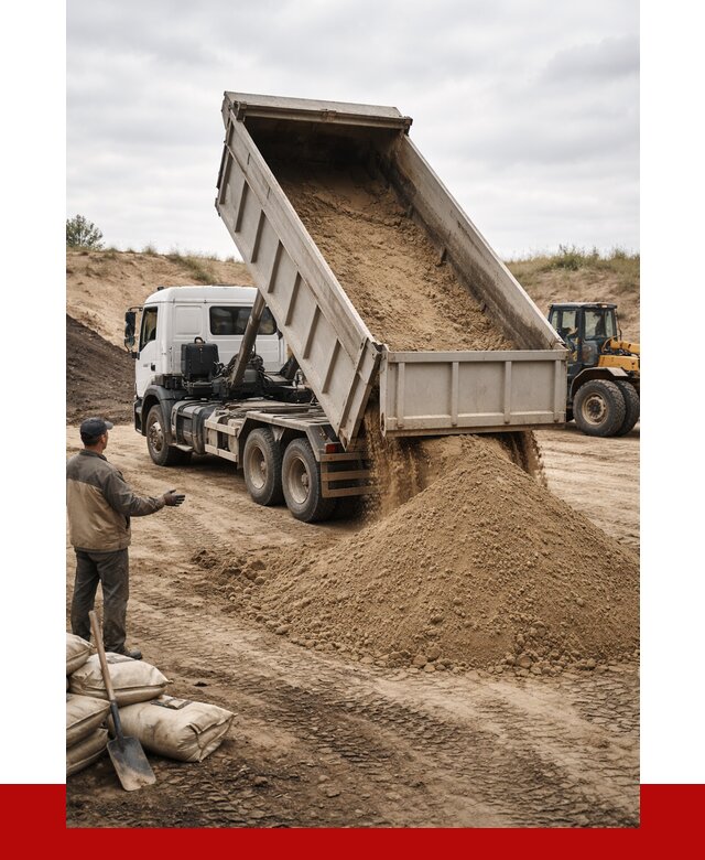 Доставка самосвалом 20 кубов в Дмитрах от 8040 р. | ПРОНЕРУДДмв