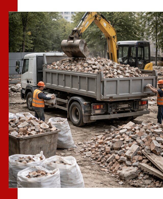 Вывоз строительного мусора в Дмитрах с самосвалами и контейнерами