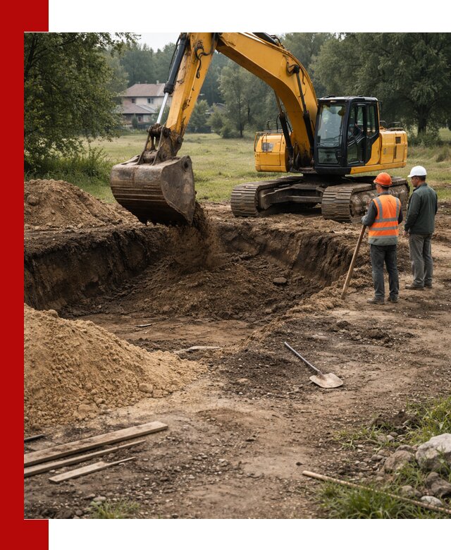 Рытье котлована под фундамент в Дмитрах (быстро и недорого)
