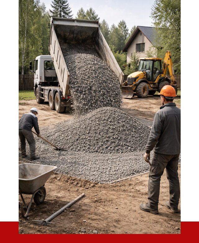 Отсыпка участка щебнем в Дмитрах от 6968 р. ПРОНЕРУДДмв