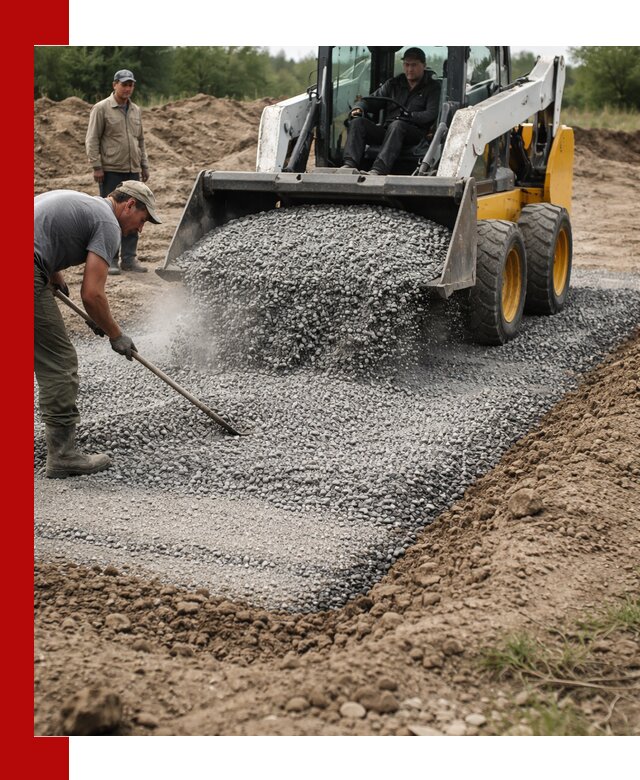 Устройство щебеночной подушки в Дмитрах для дорог и фундаментов